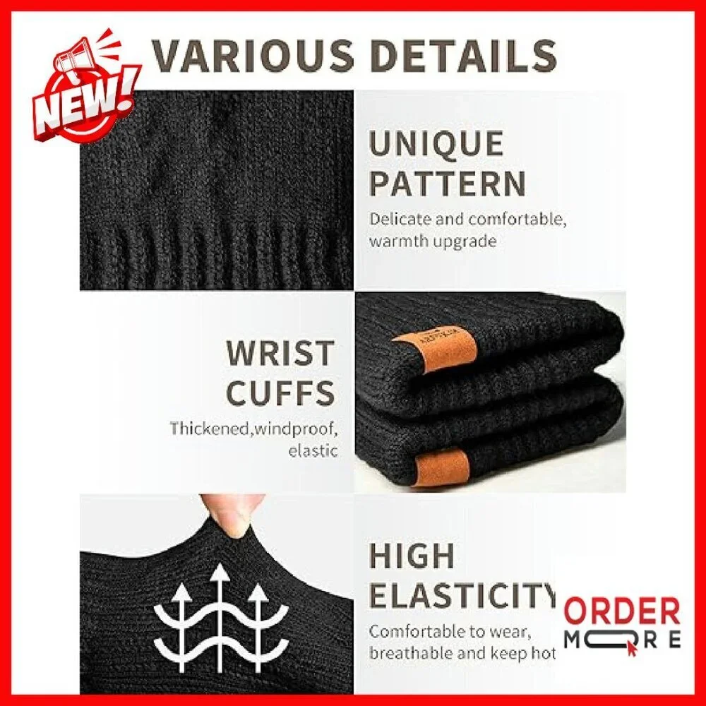 Thermal Touchscreen Winter Gloves Fleece Lined Stretchy Warm for Running Cycling